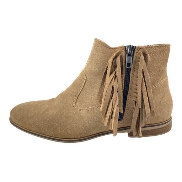 STEVE Madden Women's Tan Side Zip Suede Fringe Ankle Boots US 7 - Picture 1 of 10